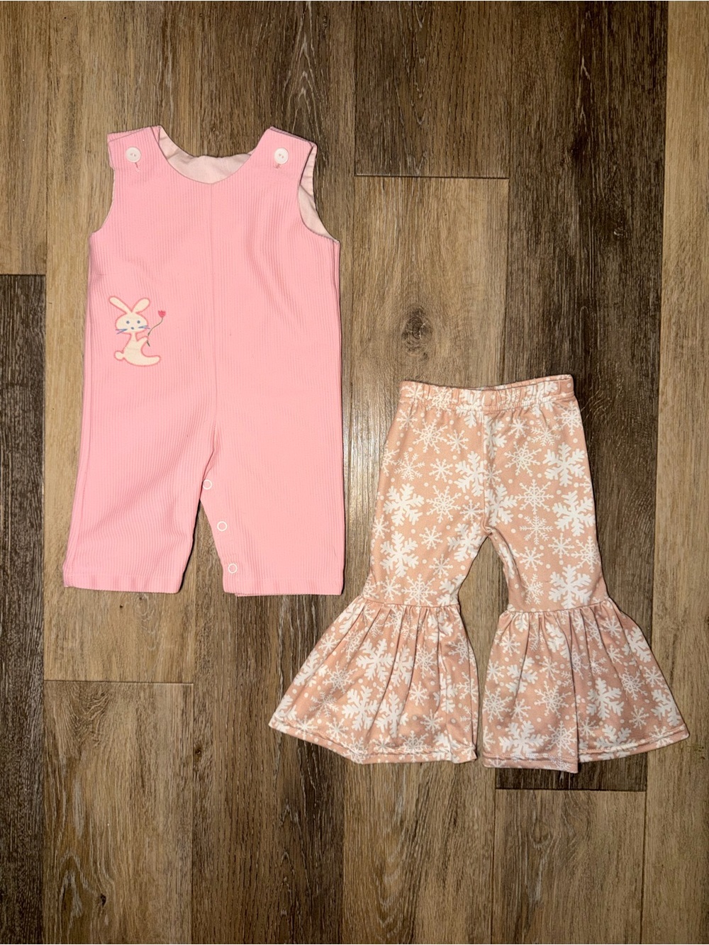 Baby Girl Pink Jumpsuit and Flare Pants Bundle